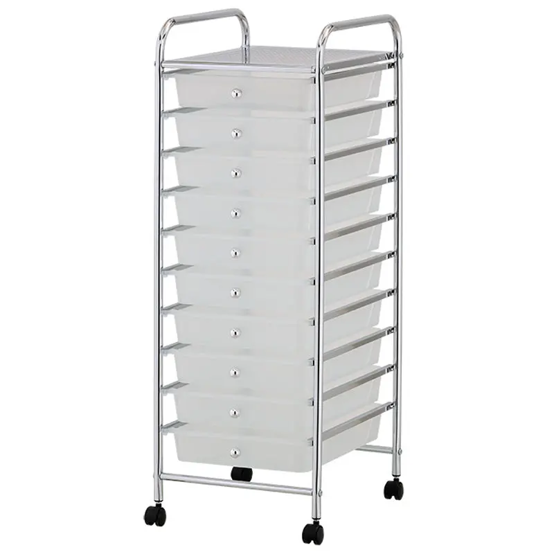 10-Drawer Storage Trolley – Minimalist White Rolling Organizer 1