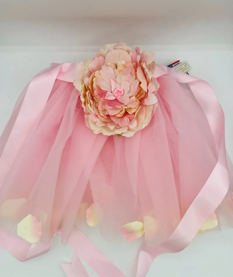 13-Inch Rosette Tutu Featuring Peony Petal Design 1