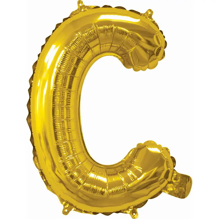 35Cm Gold Foil Alphabet Balloon – Letter C 1