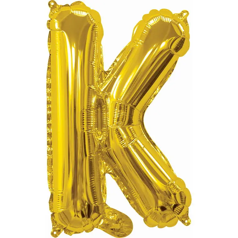 35Cm Gold Foil Alphabet Balloon – Letter K 1