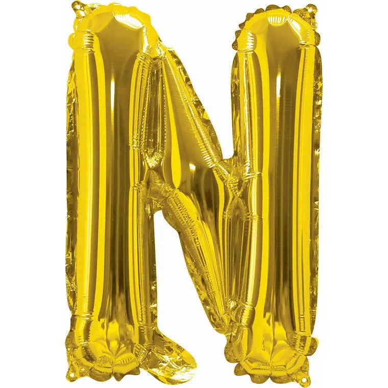 35Cm Gold Foil Alphabet Balloon – Letter N 1