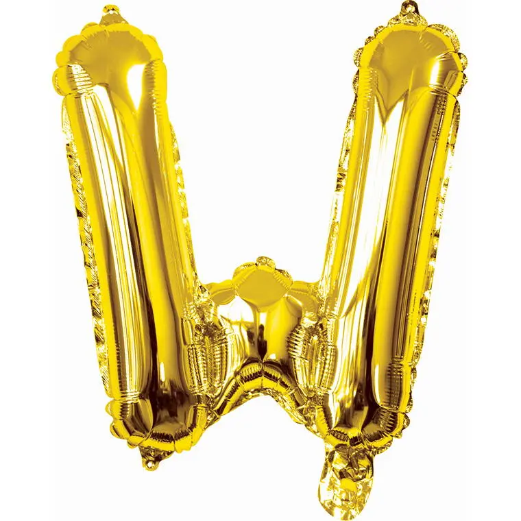 35Cm Gold Foil Alphabet Balloon – Letter W 1