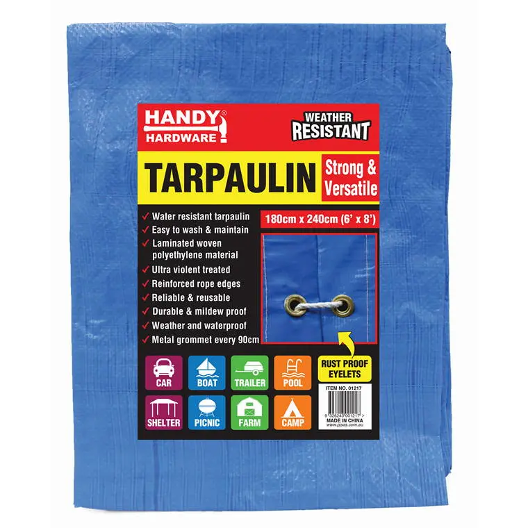 6 Ft X 8 Ft (180 X 240Cm) Uv-Resistant Tarp Sheet 1