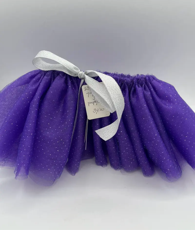 7-Inch Purple Glitter Tutu With Silver Sparkle 1