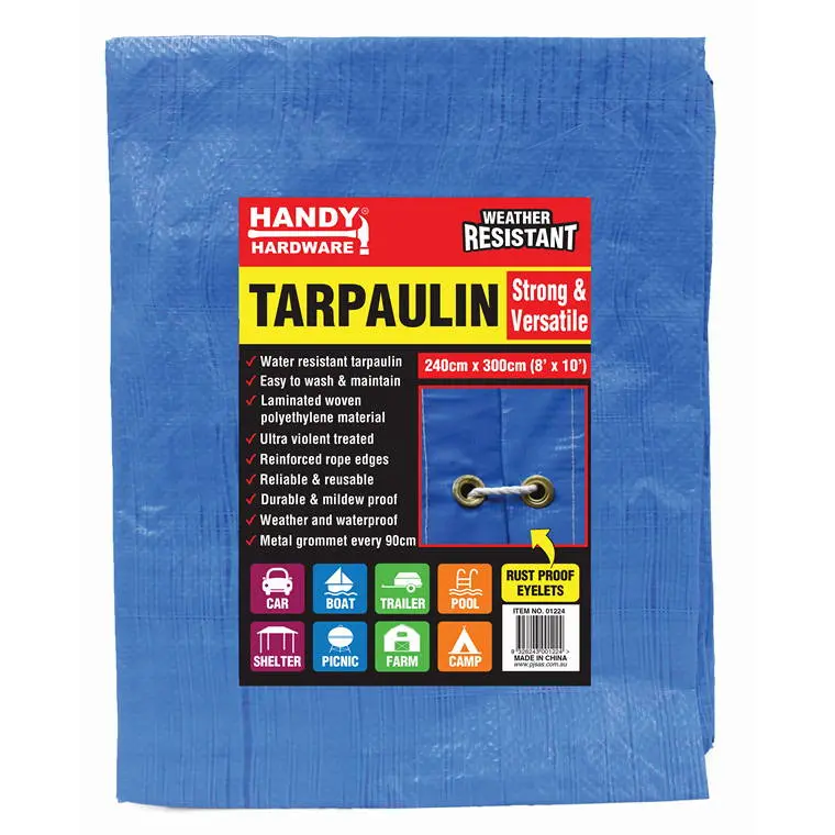 8 Ft X 10 Ft (240 X 300Cm) Reinforced Tarp Cover 1