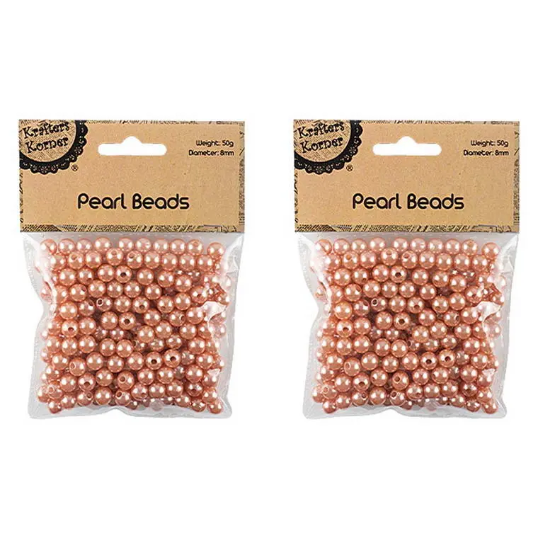 8Mm Rose Gold Pearl Beads For Crafting And Jewelry Making 1