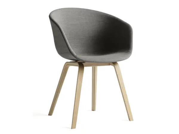 About A Chair – Aac 23 Fully Upholstered Armchair With Wooden Base 1