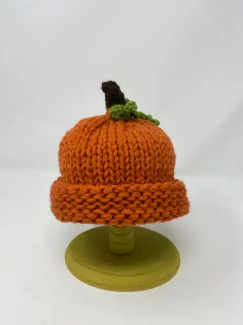 Acrylic Knit Pumpkin Hat For 9–12 Month Olds 1