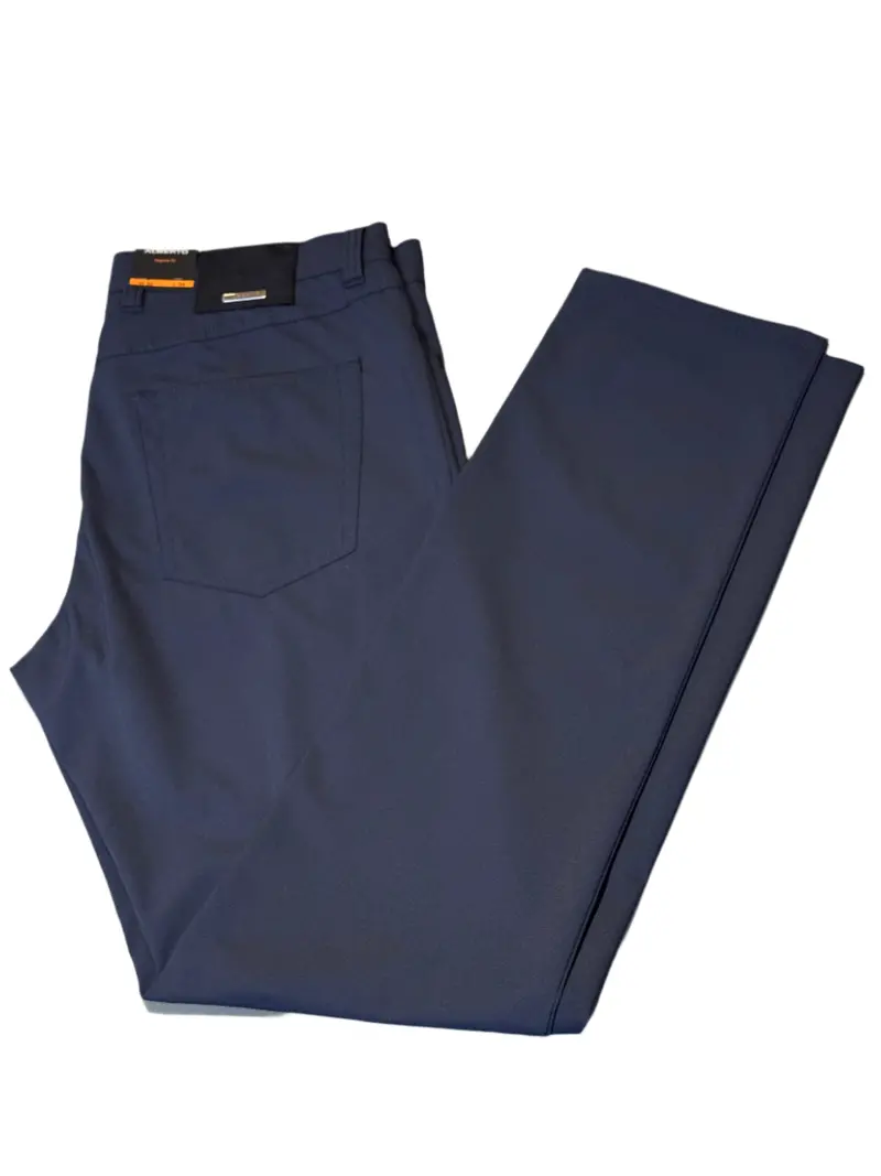 Alberto Blue Pin-Dot Dress Pant 1