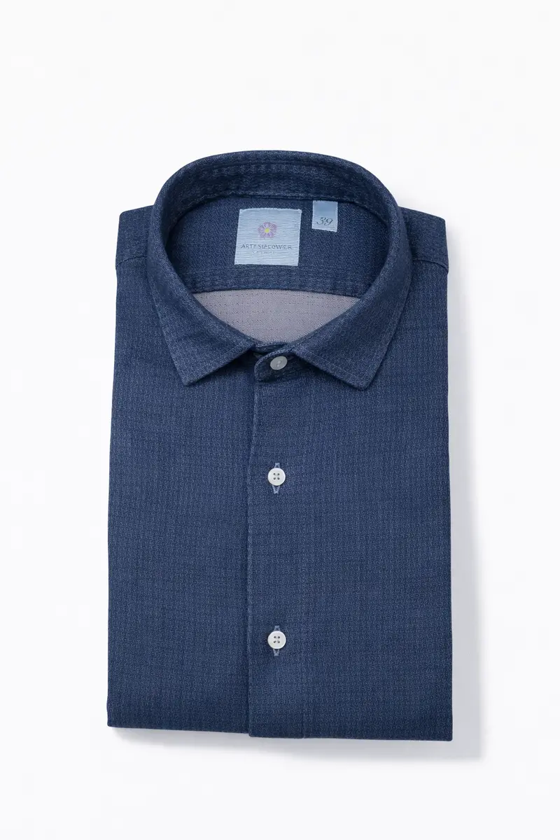 Altemflower Indigo-Dyed Cotton Shirt 1