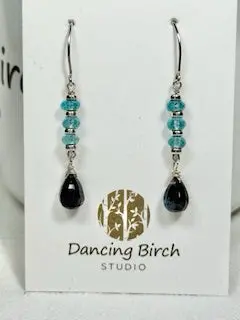 Apatite And Blue Labradorite Beaded Earrings 1