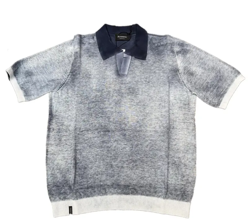 Arovescio Derby-Style Polo In Blue 1