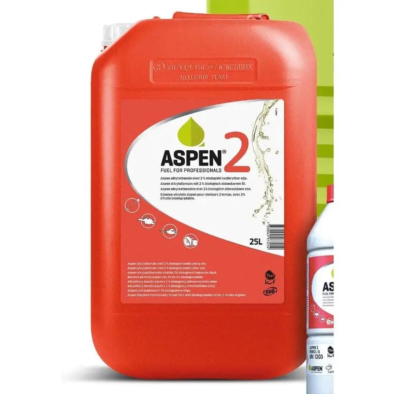 Aspen 2 Alkylate Fuel 25L – Orange Premium Two-Stroke Petrol For Low-Emission Operation 1