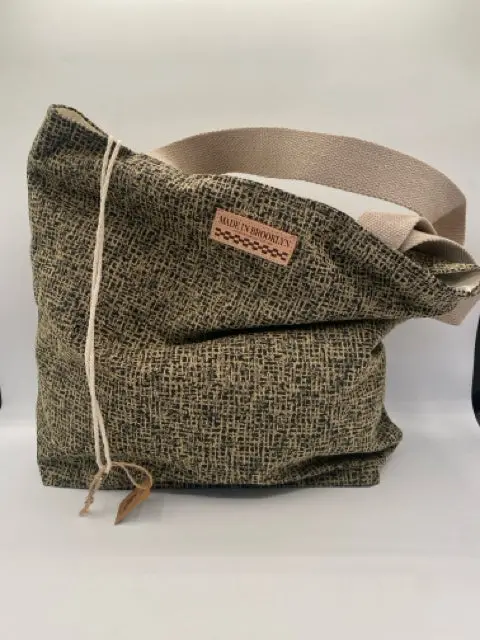 Black And Metallic Gold Print Tote Bag 1