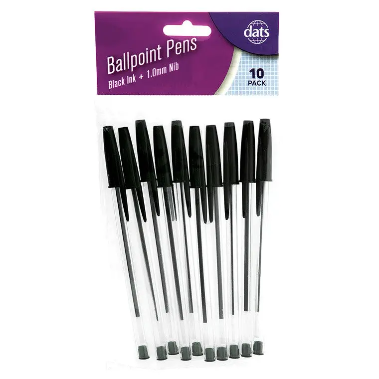Black Ballpoint Pens – Pack Of 10 Reliable Writing Tools 1
