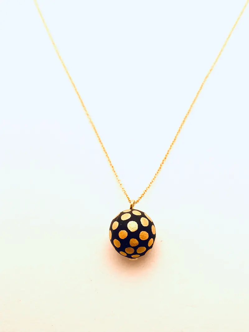 Black Ladybug Pendant Necklace – Playful Enamel Jewelry Piece 1