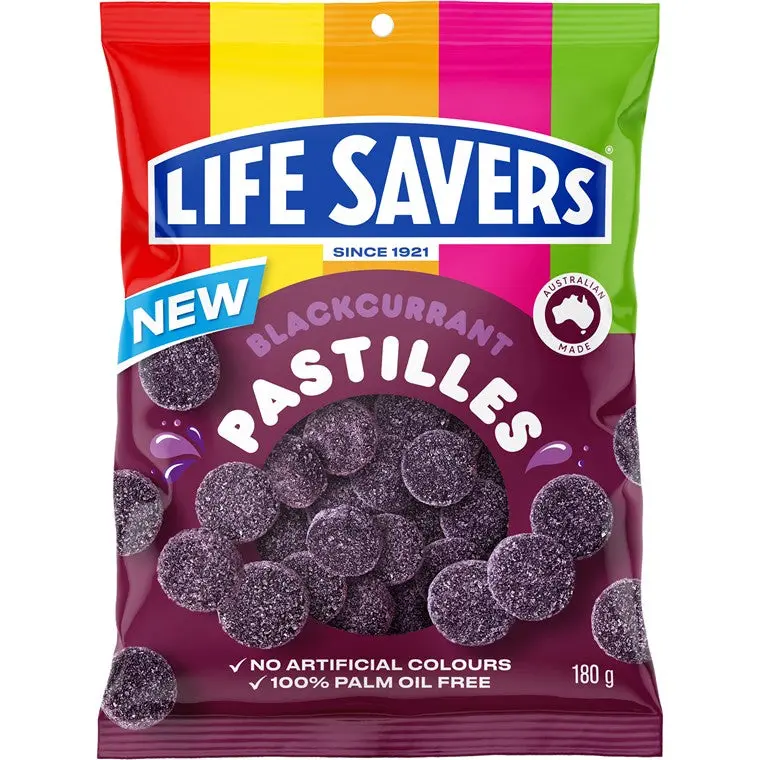 Blackcurrant Flavour Life Savers Pastilles – 180G Pack 1