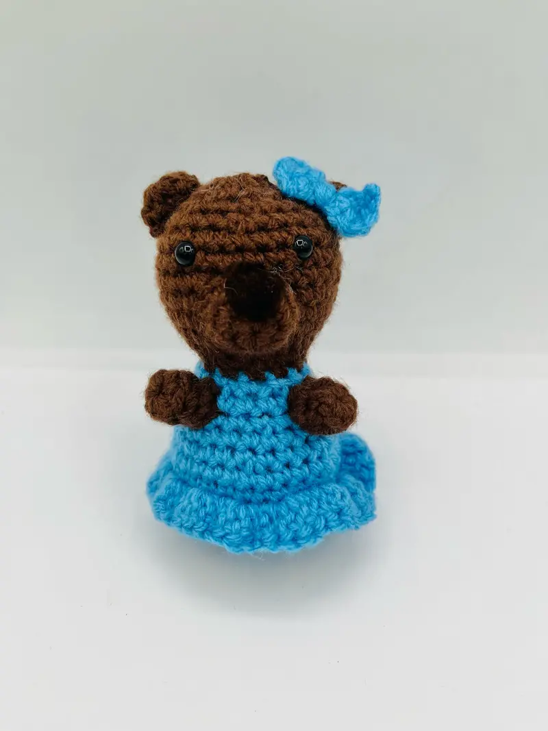 Blue Dress Bear Plush Toy – Soft Huggable Doll 1