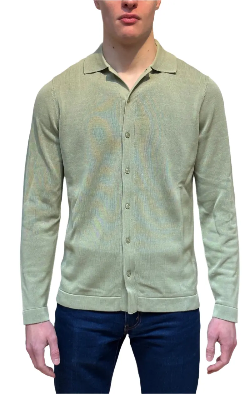 Blue Industry Army-Green Knit Shirt 1