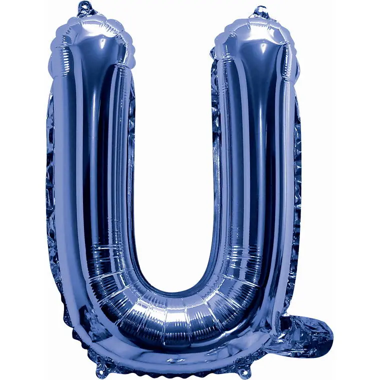Blue Letter U Foil Balloon – 35Cm Elegant Alphabet Decor 1