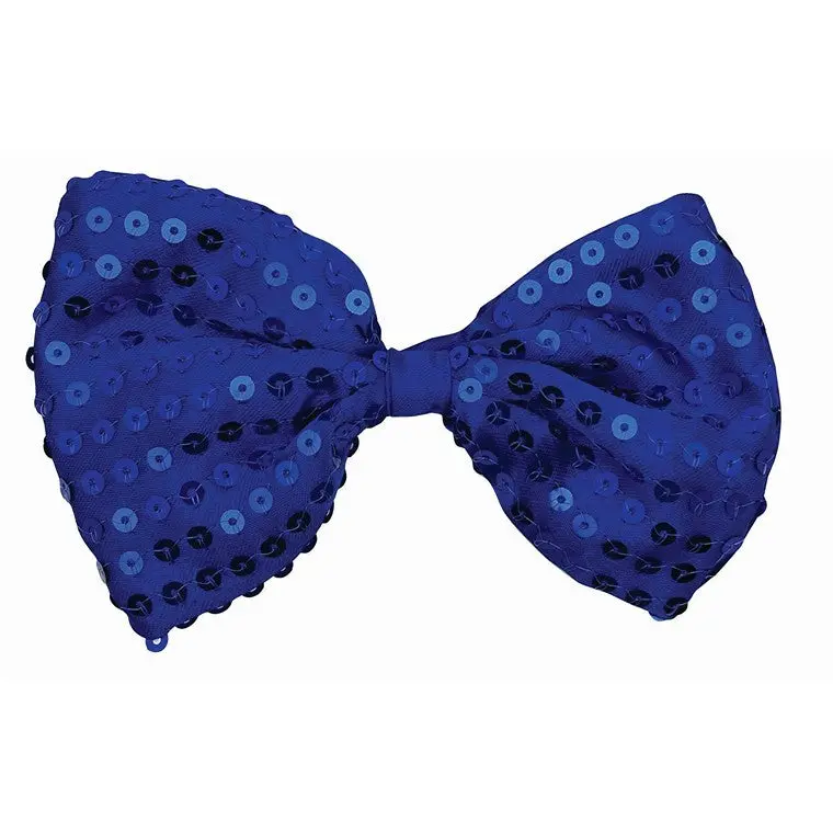 Blue Sequin Bow Tie – Festive Formal Accessory 1