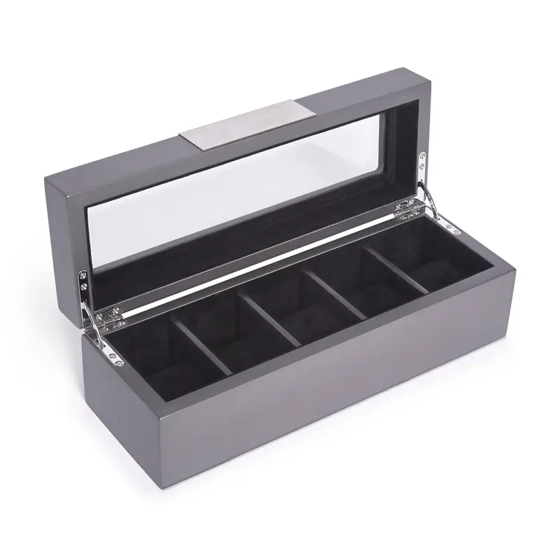 Bradford Compact 5-Slot Watch Organizer – Sleek Black Finish 1