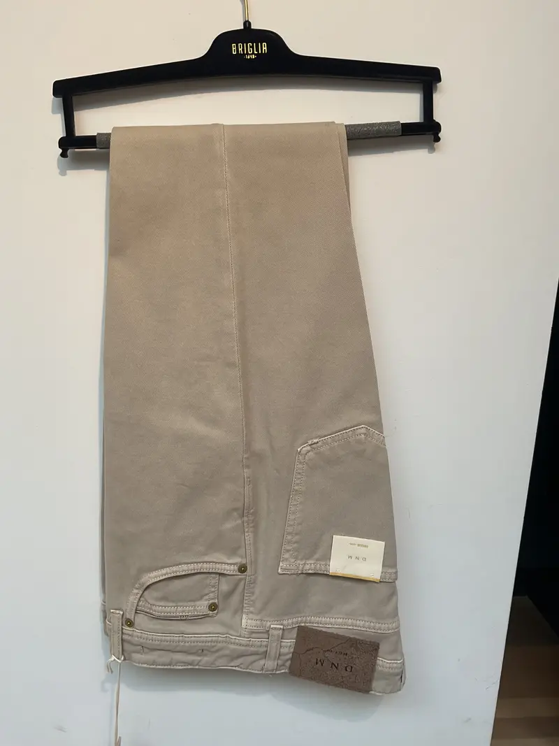 Briglia Beige Ribbed Stretch Denim Jeans 1