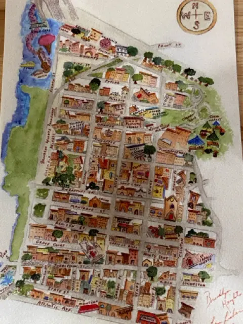 Brooklyn Heights Neighborhood Map Postcard 1