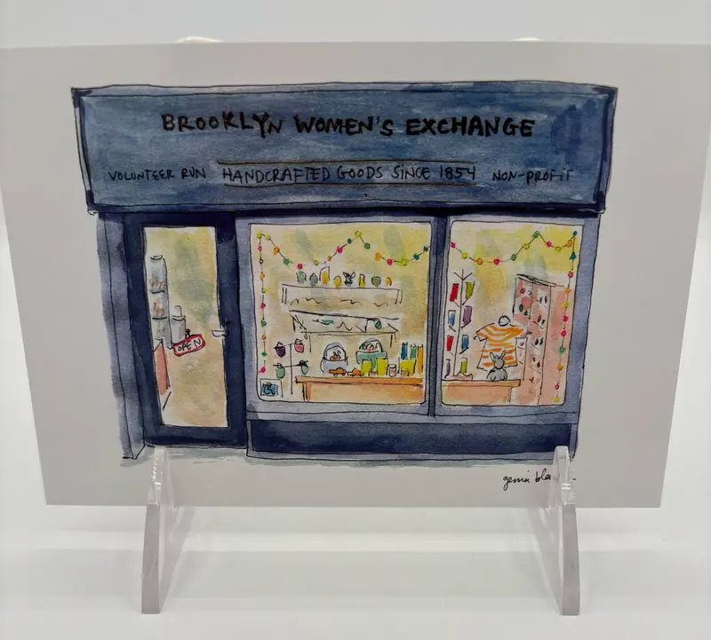 Bwe Storefront Illustrated Postcard – Artistic Retail Greeting Card 1