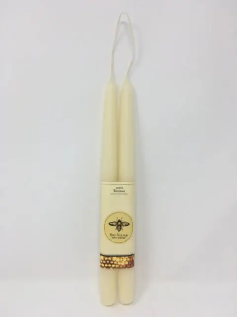 Classic Ivory Beeswax Taper Candles—Set Of Elegant Dinner Table Staples 1