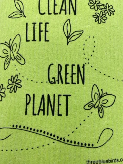 Clean Life Green Planet Swedish Dishcloth – Eco-Friendly Reusable Kitchen Cloth 1