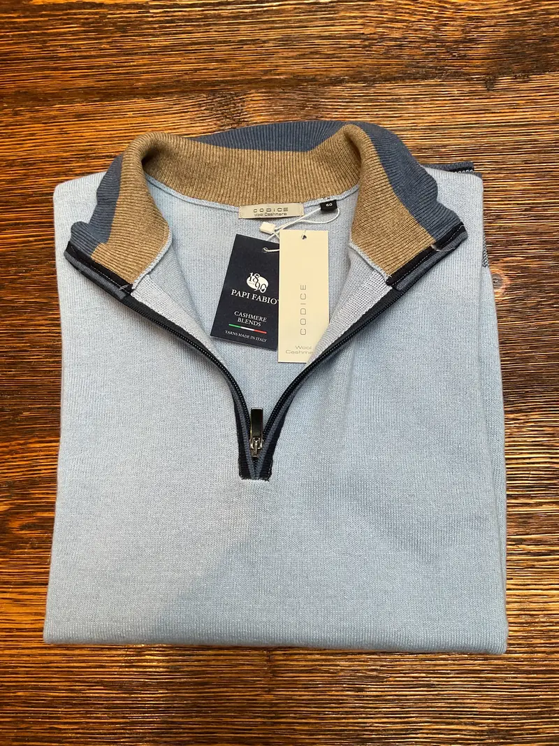Codice Baby Blue Zip-Front Hooded Top 1