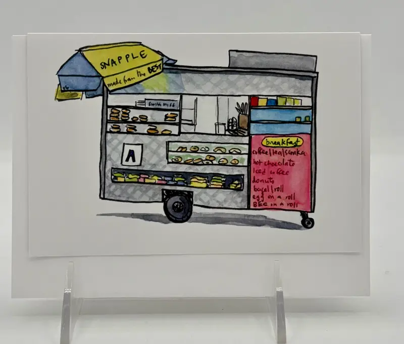 Coffee Cart Themed Greeting Card 1