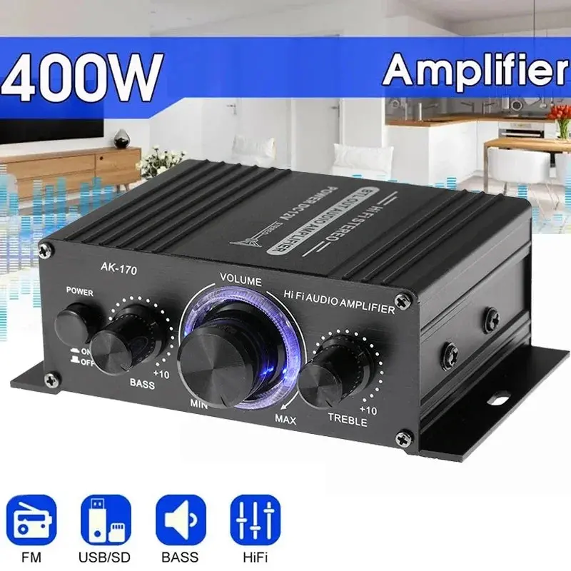 Compact Blue Led Car Audio Amplifier For Enhanced Sound 1
