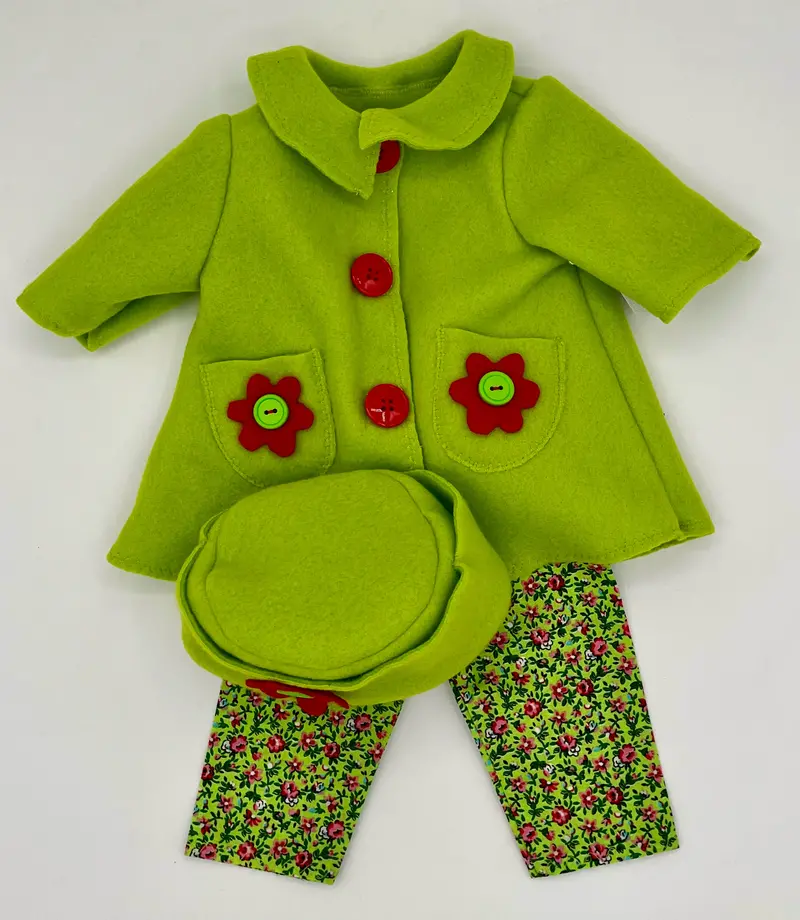Cozy Fleece Outfit Set For Dolls – Includes Coat, Hat, And Matching Pants 1