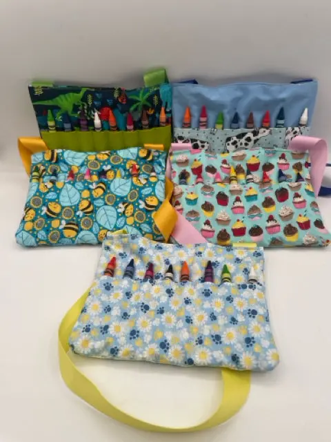 Crayon-Print Tote Bag With Matching Notepad 1