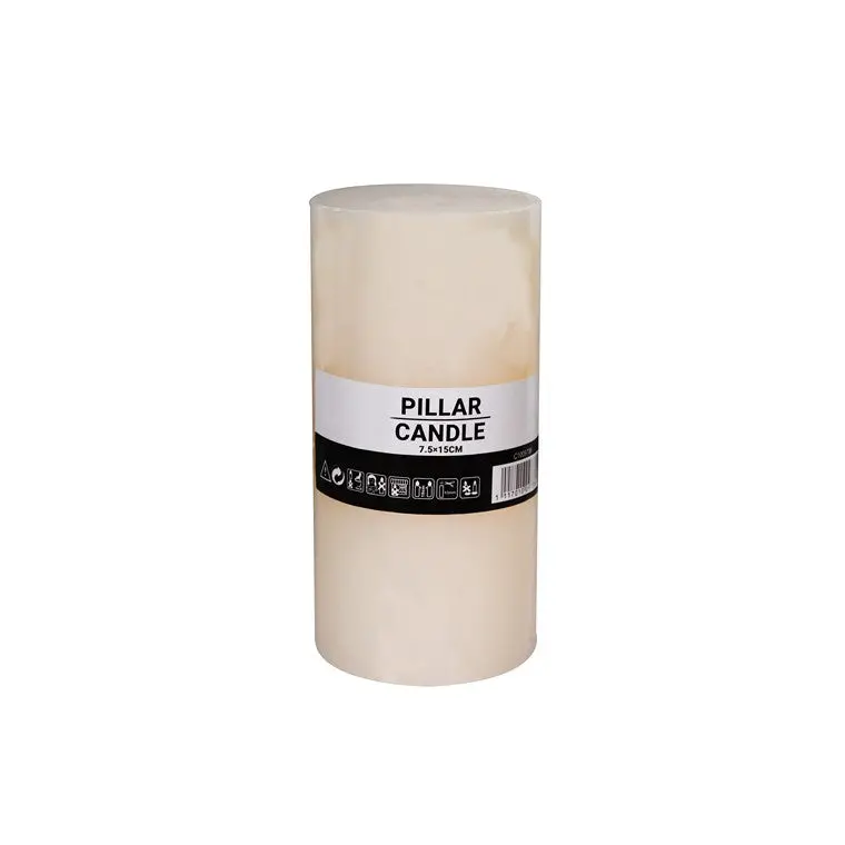 Cream-Colored Pillar Candle – Large Size 1