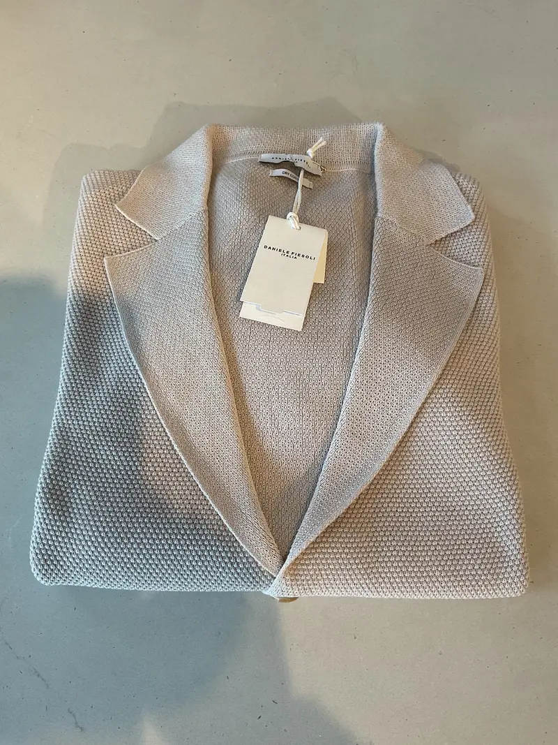Daniel Fiesoli Crepe-Blend Cream Blazer 1