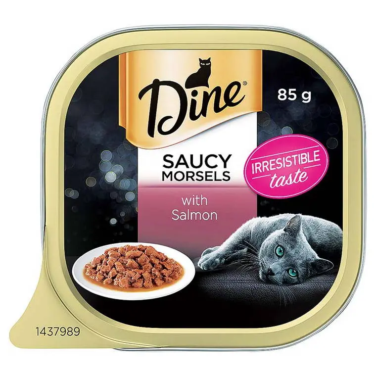 Dine Wet Cat Food – Salmon In Seafood Sauce, 85G 1