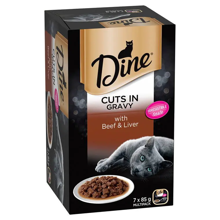 Dine Wet Dog Food – Beef & Liver In Rich Gravy, 7 × 85G 1