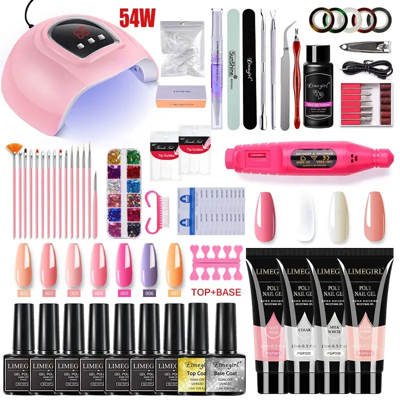 Diy Nail Extension Kit With Tips, Glue, And Builder Gel 1