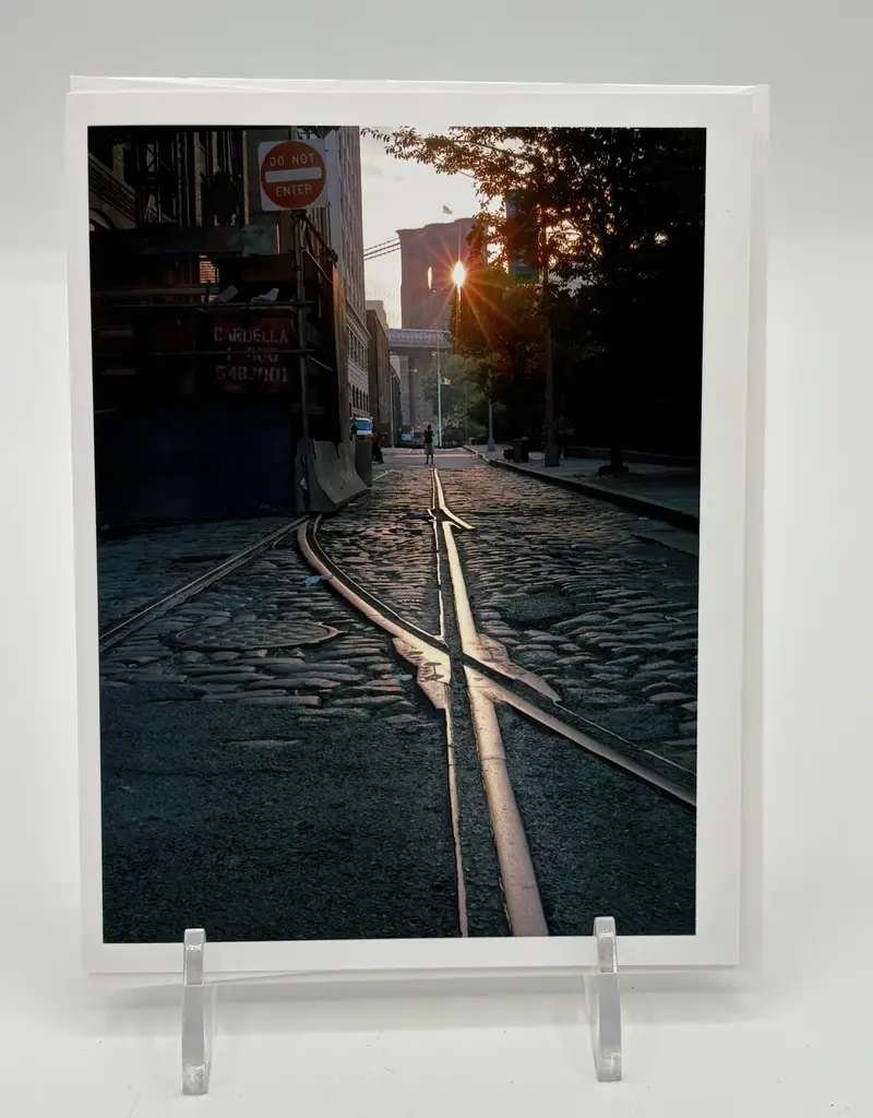 Dumbo Railway Tracks Skyline Greeting Card 1