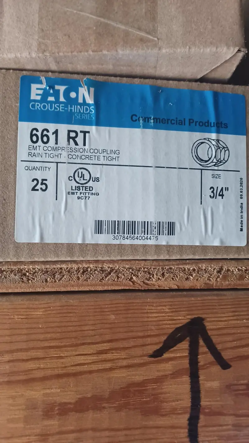 Eaton Crouse-Hinds 661Rt Raintight Compression Coupling – New Surplus 1