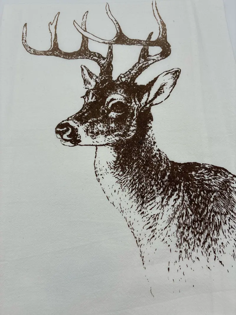 Elegant Deer Silhouette Tea Towel 1
