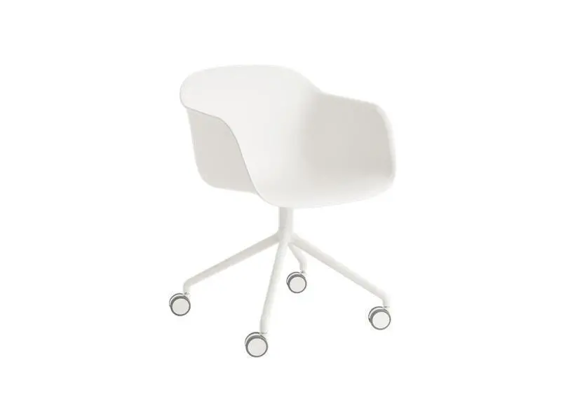 Fiber Armchair On Swivel Base With Casters