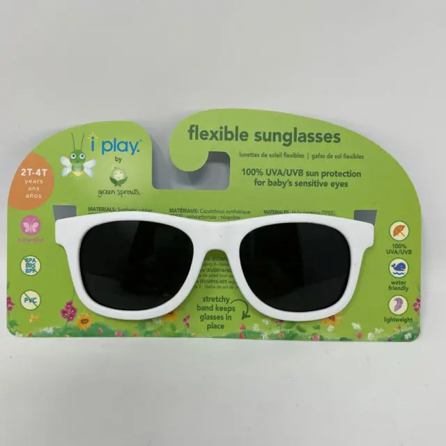 Flexible White Sunglasses For Toddlers (Sizes 2T–4T) 1