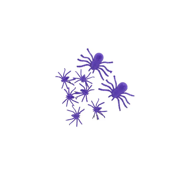 Flocked Spider Decorations – Pack Of 8 Creepy-Cute Figurines 1