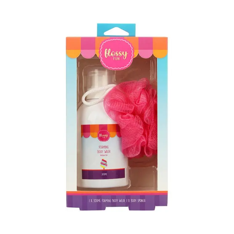 Flossy Fun Body Foam & Textured Sponge Combo – Gentle Cleansing Duo 1
