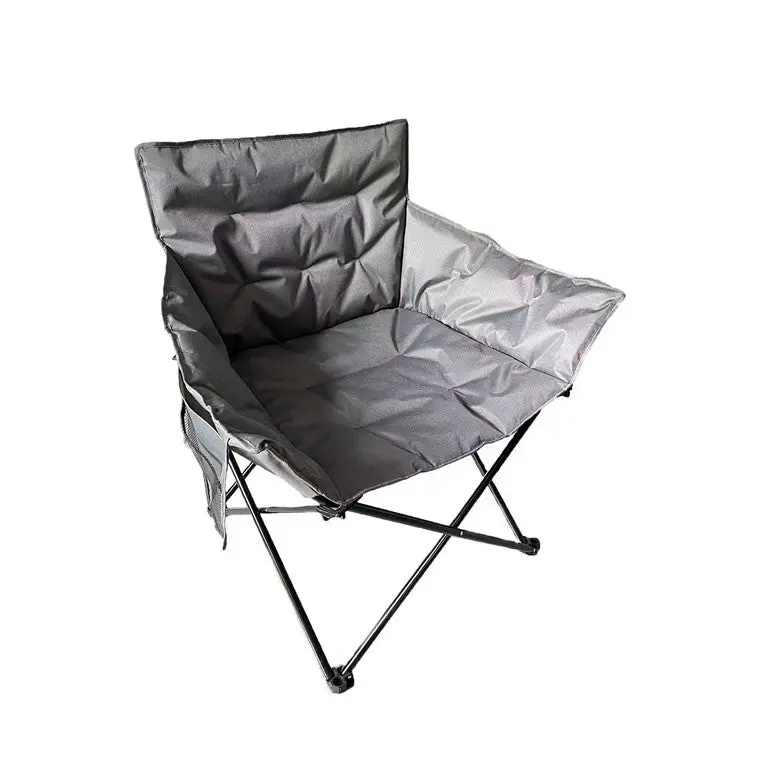 Foldable Camping Chair With Built-In Book Pocket – Charcoal 1