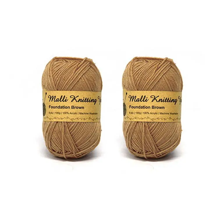 Foundation Brown Acrylic Yarn – Soft, Washable Fiber 1